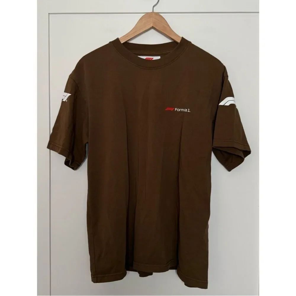 PacSun Brown Formula 1 Logo Short Sleeve Tee